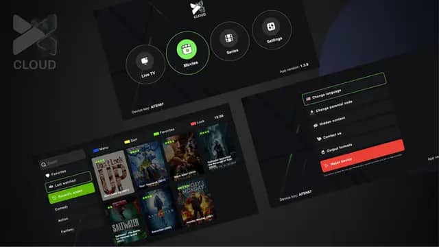 Interface do Aplicativo XCloud TV - Central de Entretenimento