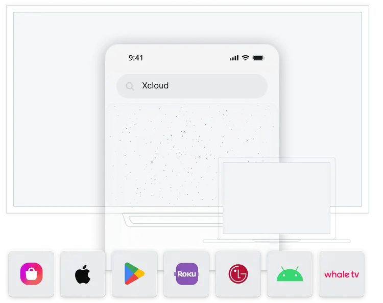 App Xcloud TV está disponível para Smart TV Samsung, LG, Android, iOS, Roku, Whale TV